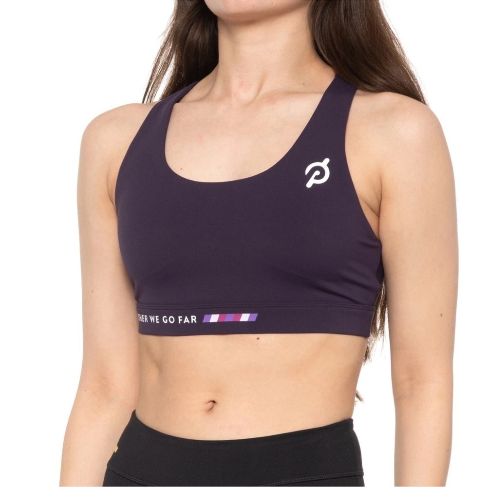Peloton Racerback Together We Go Far Purple Sports Bra Size S